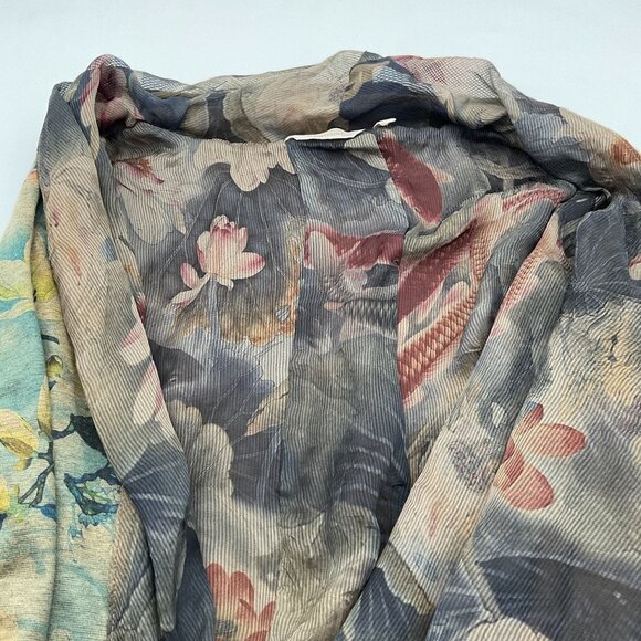 Soft Surroundings Tea Gardens 3/4 Sleeve Floral Layered Waterfall  Topper XL - Picture 9 of 10